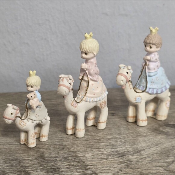 VTG Enesco Precious Moments “They Followed The Star” Miniature Pewter Magi 1990 - Picture 5 of 16